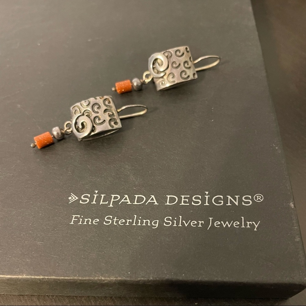 🌾SALE🌾Silpada RETIRED Artisan sandstone and spiral dangle earrings